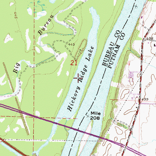 Topographic Map of Hickory Ridge Lake, IL
