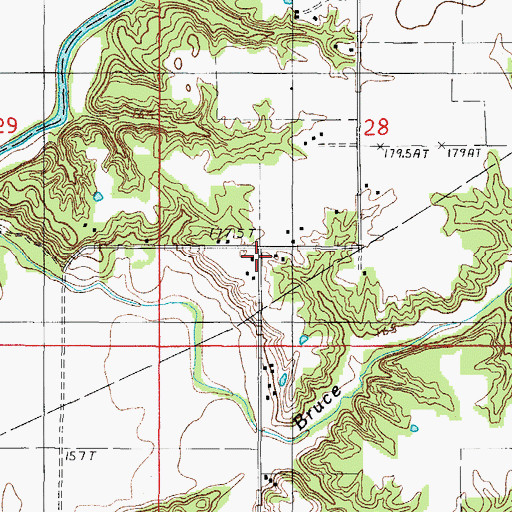 Topographic Map of Hickory School (historical), IL