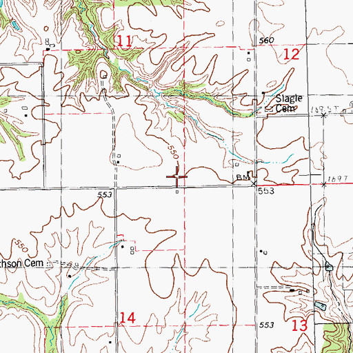 Topographic Map of Hickory School (historical), IL