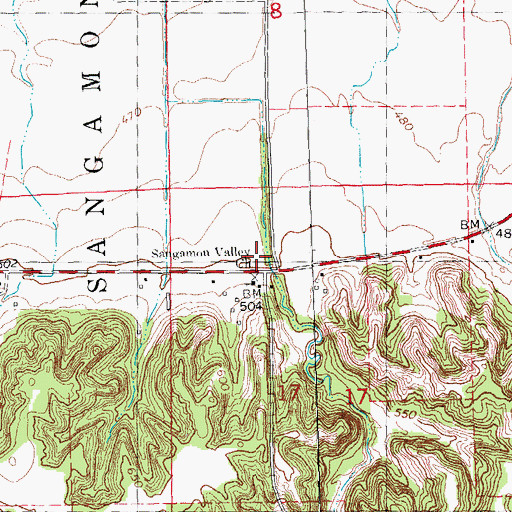 Topographic Map of Hickory School (historical), IL