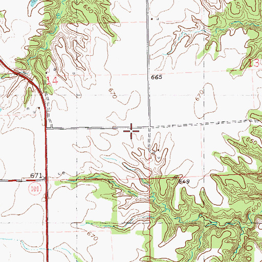 Topographic Map of Hickory School (historical), IL