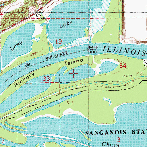 Topographic Map of Hickory Slough, IL