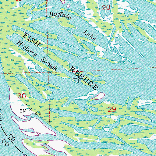 Topographic Map of Hickory Slough, IL