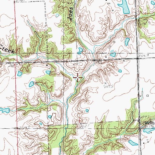 Topographic Map of Hicks Creek, IL