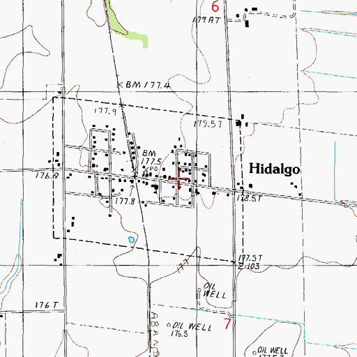 Topographic Map of Hidalgo, IL