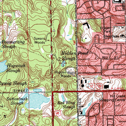 Topographic Map of Hidden Pond Slough, IL