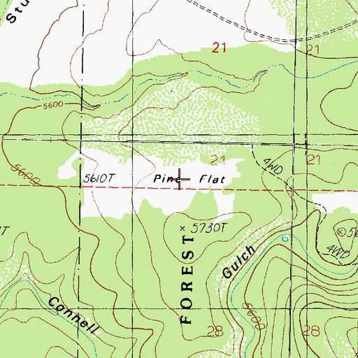 Topographic Map of Pine Flat, AZ