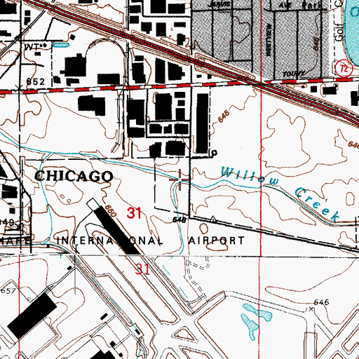 Topographic Map of Higgins Creek, IL