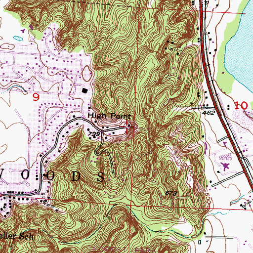 Topographic Map of High Point, IL