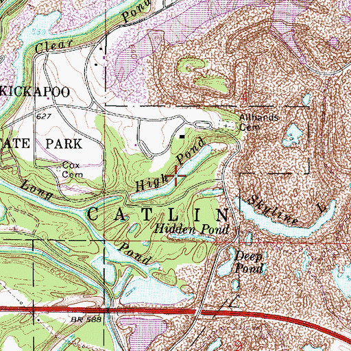 Topographic Map of High Pond, IL