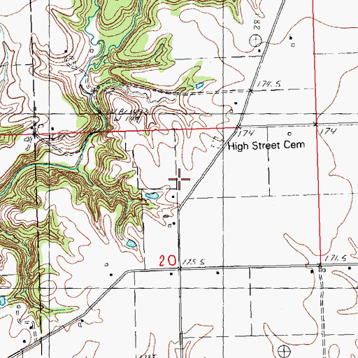 Topographic Map of High Street Church (historical), IL