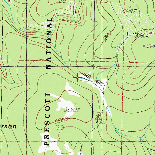 Topographic Map of Corner Dam Tank, AZ