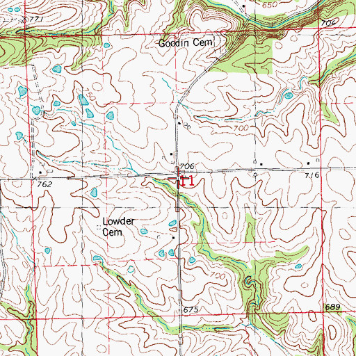 Topographic Map of Highlands School (historical), IL