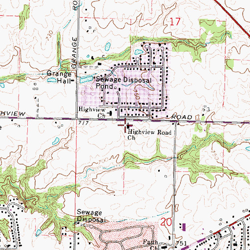 Topographic Map of Highview Road Church, IL