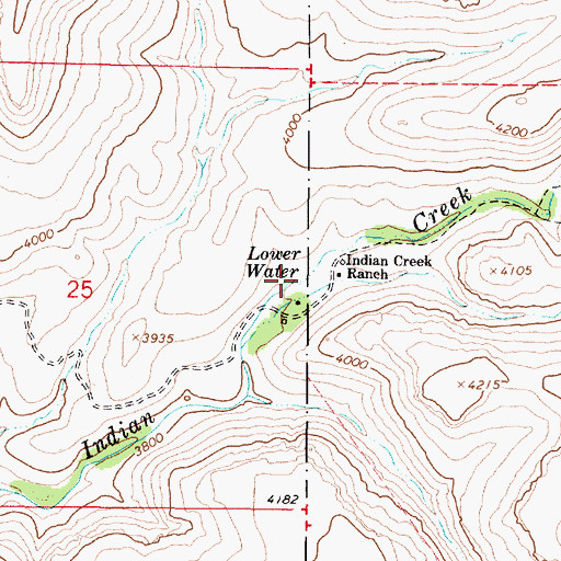 Topographic Map of Indian Creek Trail Spring, AZ
