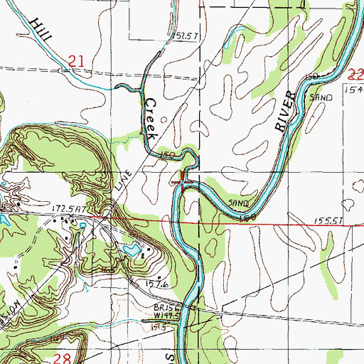 Topographic Map of Hill Creek, IL