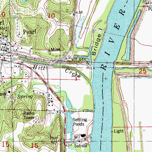 Topographic Map of Hill Creek, IL