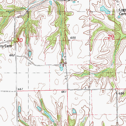 Topographic Map of Hill School (historical), IL