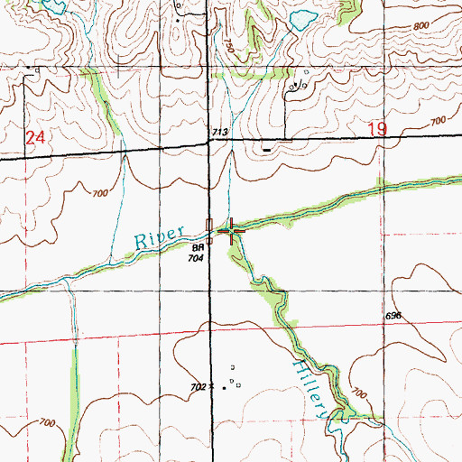 Topographic Map of Hillery Creek, IL