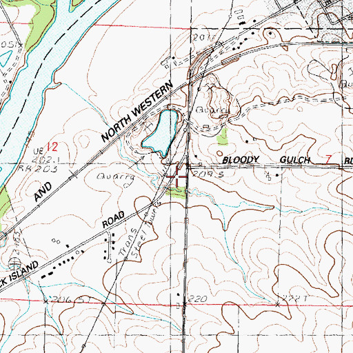 Topographic Map of Hillhouse School (historical), IL