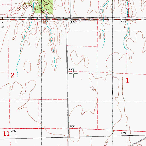 Topographic Map of Hillis School (historical), IL