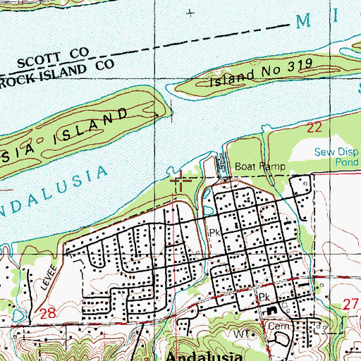 Topographic Map of Hills Creek, IL