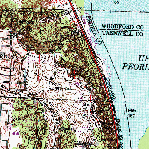 Topographic Map of Hillside Park, IL