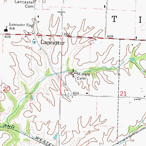 Topographic Map of Hinkle Cemetery, IL
