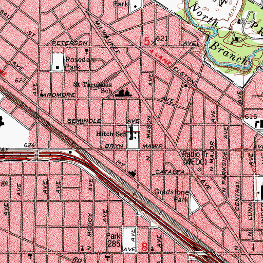 Topographic Map of Hitch Elementary School, IL