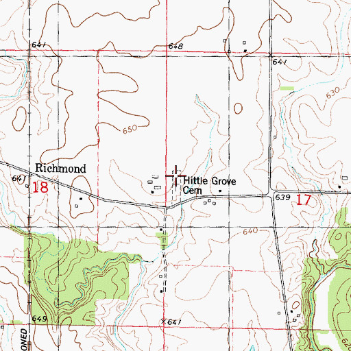 Topographic Map of Hittle Grove Cemetery, IL