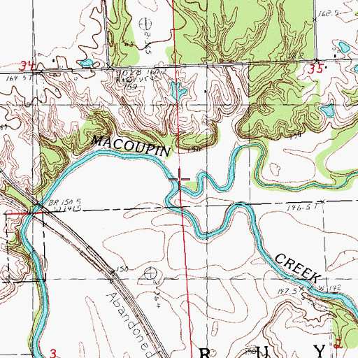 Topographic Map of Hodges Creek, IL