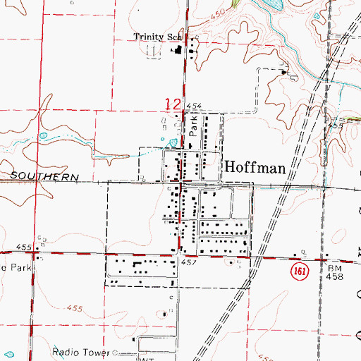 Topographic Map of Hoffman, IL