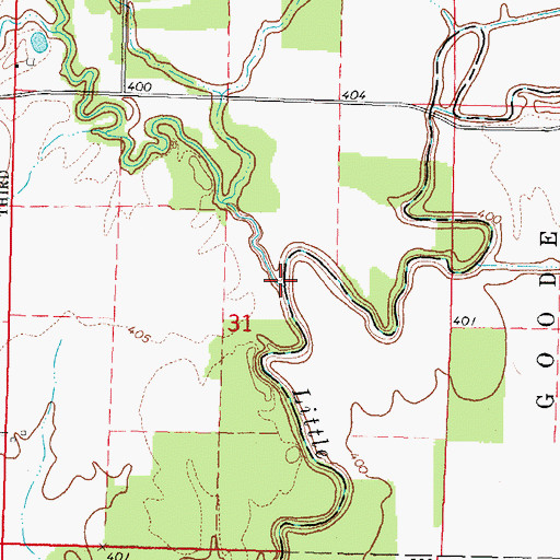 Topographic Map of Hog Creek, IL