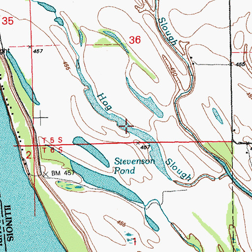 Topographic Map of Hog Slough, IL