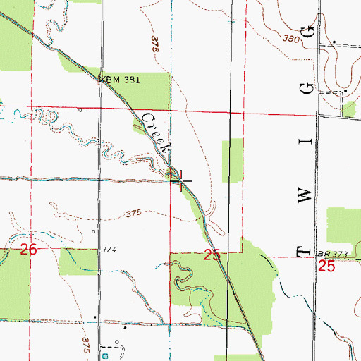 Topographic Map of Hogg Creek, IL