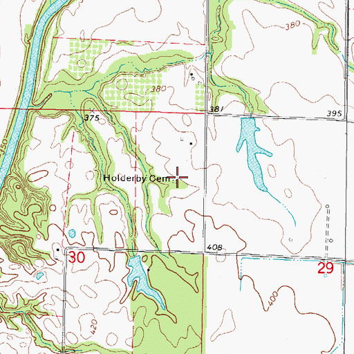 Topographic Map of Holderby Family Cemetery, IL