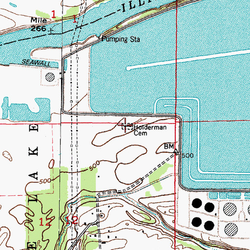 Topographic Map of Holderman Cemetery, IL