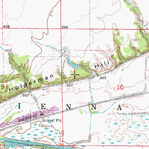 Topographic Map of Holderman Hill, IL