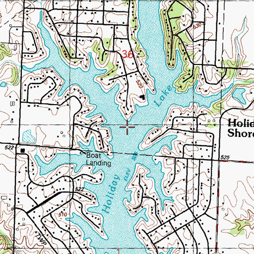 Topographic Map of Holiday Lake, IL