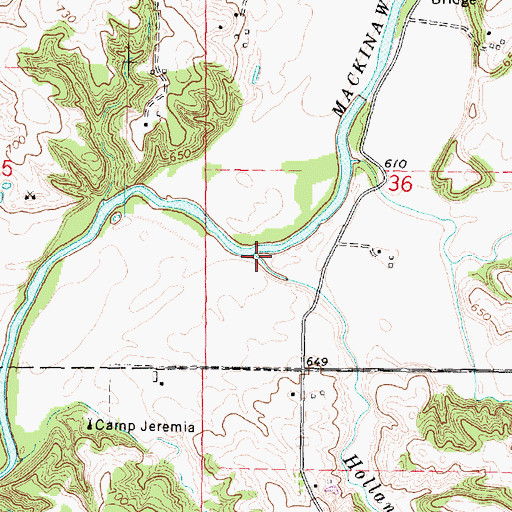 Topographic Map of Hollands Creek, IL