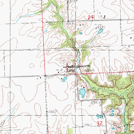 Topographic Map of Hollingsworth Cemetery, IL
