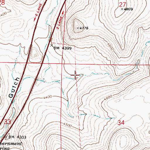 Topographic Map of Upper Government Tank, AZ
