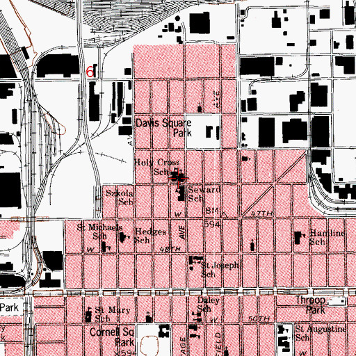 Topographic Map of Holy Cross School, IL