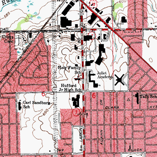 Topographic Map of Holy Family School, IL