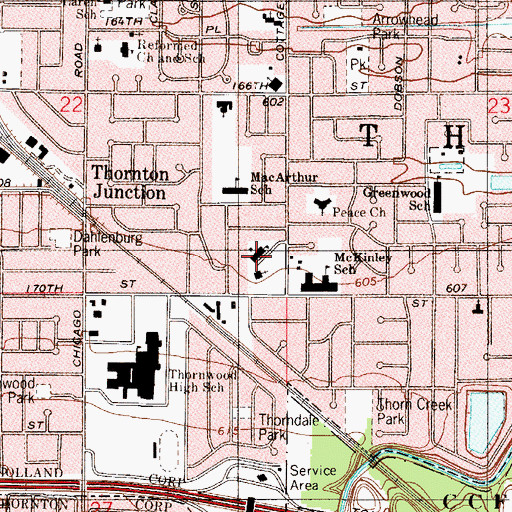 Topographic Map of Holy Ghost School (historical), IL