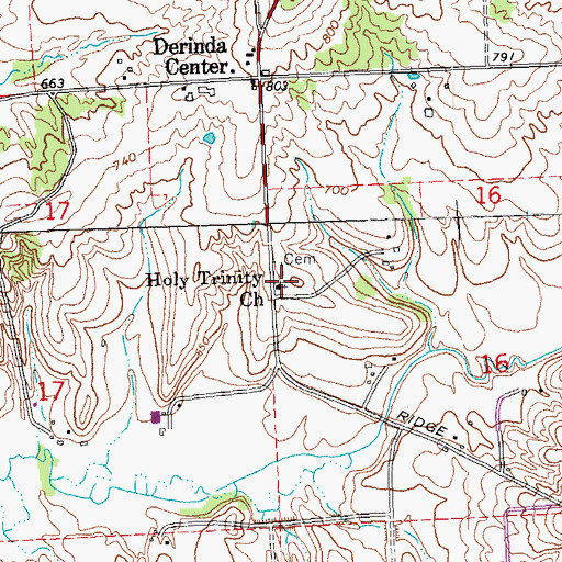 Topographic Map of Holy Trinity Church, IL