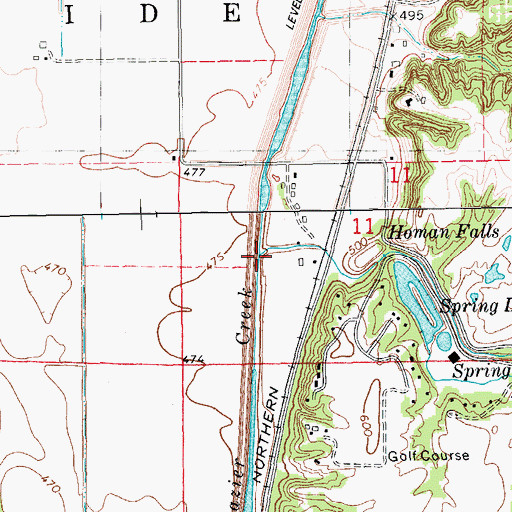 Topographic Map of Homan Creek, IL