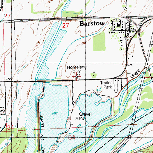 Topographic Map of Homeland Cemetery, IL