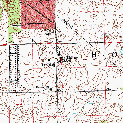 Topographic Map of Luther J Schilling School, IL