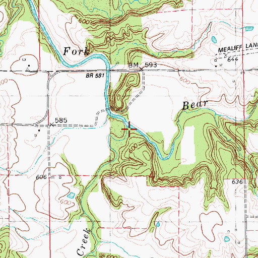 Topographic Map of Honey Creek, IL